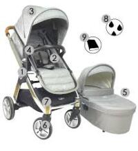 Arrue Ixo 2 Art.250628 Navy  Baby stroller with cradle