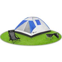 4-person blue tourist tent with mosquito net Springos PT008