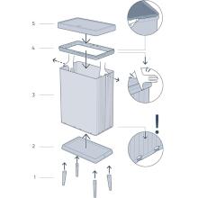 Waste bin rectangular metalized Verto High 54L pearl gray