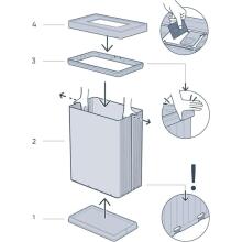 Rectangular metallized waste bin Verto Recycle 54L pearl pink