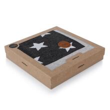 Knitted blanket in gift box stars 90x90 grey