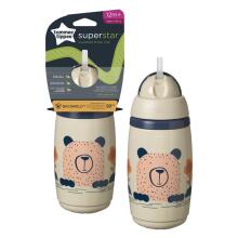 TOMMEE TIPPEE thermos-krūzīte INSULATED STRAW 266ml, 12m+, grey, 448013