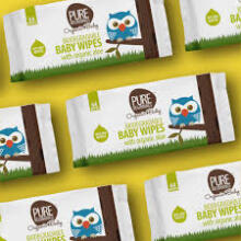 Pure Beginnings Organic Wipes Art.251275 Органические 100% биоразлагаемые влажные салфетки  с нежным ароматом лаванды, 64 шт.