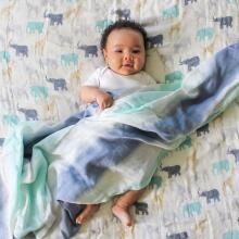 Aden Anais Muslin Swaddles Art.251298 Sinised Virmalised  High quality bamboo muslin swaddle, 1 pc. (120x120 cm)
