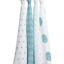 Aden Anais Muslin Swaddles Art.251302 Paisely Teal Augstākās kvalitātes muslina ietināšanas autiņš no bambusa, 1 gb. (120x120 cm)