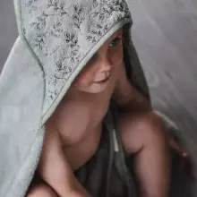 Natruba Cotton Soft Art.251325 Green Детское полотенце  с капюшоном из  хлопка 70x70см