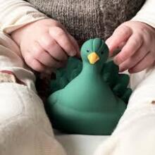 Natruba Bath Toy Peacock Art.251332 handmade biodegradable natural rubber chemical-free chew and bath toy green Floating Peacock, 0+ years old