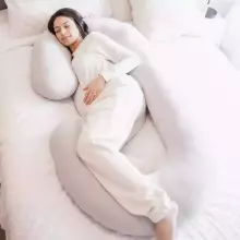 La Bebe™ Maternity Pillow Sì -Duo Art.227028 Kokvilna audums. Daudzfunkcionāls spilvens/pakavs grūtniecēm, ar memory foam