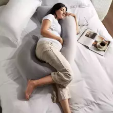 La Bebe™ Maternity Pillow Sì -Duo Art.227034 Kokvilna audums. Daudzfunkcionāls spilvens/pakavs grūtniecēm, ar memory foam