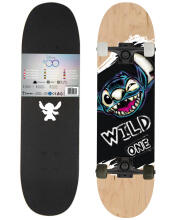 BIG WOODEN SKATEBOARD D100 STITCH WILD ONE