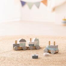 Navaris Wooden Train Art.55243.01 Koka vilciens ar noņemamām figūrām - klučiem
