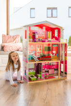 Liela koka leļļu māja ar liftu - Malibu rezidence ECOTOYS