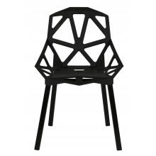 Set of 4 modern design chairs black