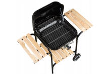 Large garden grill with adjustable grate, wooden shelves, MultiGarden