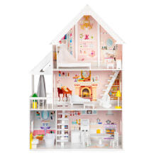 Wooden dollhouse XXL Pudrowa Mansion, ECOTOYS
