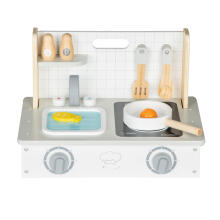 Wooden mini kitchen with accessories