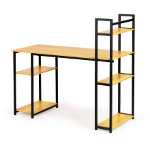 Computer desk loft table shelves light oak