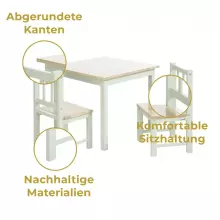 Geuther Activity Seating Set Art.2413SET_GRNA Bērnu koka komplekts galds un krēsli