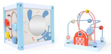 Деревянный обучающий куб-сортировщик + блоки ECOTOYS