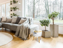 Apaļais kafijas galdiņš ar uzglabāšanu un naktsgaldiņš ModernHome