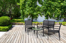 Garden furniture set, table, bench, armchairs, metal, MultiGarden