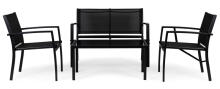 Garden furniture set, table, bench, armchairs, metal, MultiGarden