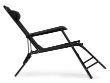 Garden lounger with headrest, foldable construction, black, MultiGarden