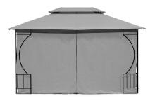 Luksusa pelēkā dārza paviljons telts 3x4 m ar moskītu tīklu un pilnām sienām MultiGarden
