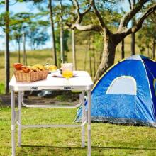 Складной туристический столик для кемпинга белый верх 120 x 60 см