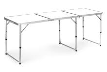 Tourist table, foldable camping table, white top, 180 x 60 cm