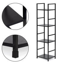 Modern wooden shelf, metal frame LOFT, 4 shelves, black ModernHome