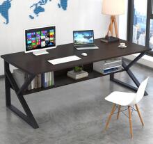 Computer desk, office desk with shelf, 100x60 cm, black