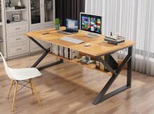 Computer desk, office desk with shelf, 100x60 cm, brown