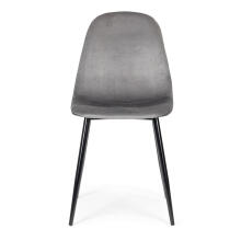 4 Velveta Krēslu Komplekts Ēdamistabai un Viesistabai Pelēks ModernHome