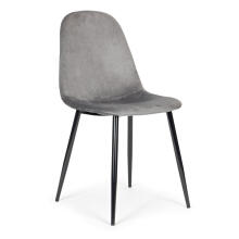 4 Velveta Krēslu Komplekts Ēdamistabai un Viesistabai Pelēks ModernHome
