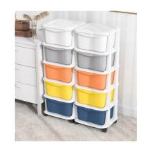 Plastic shelf on wheels, cabinet drawers, wardrobe PO08