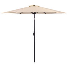Large slanted broken garden umbrella with a crank, 6 ribs, beige 270 cm