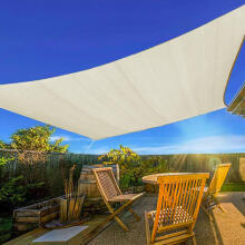 Square sunshade sail, 5x5 m, waterproof canopy, beige, MultiGarden