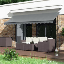 Height-adjustable, waterproof balcony sunshade with hand crank