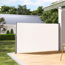 Foldable awning 300x180 cm, side roller blind, garden screen for terrace, beige