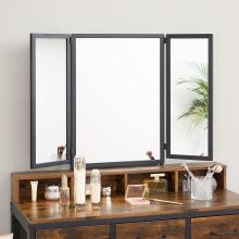 Cosmetic dressing table, large fold-out mirror, stool