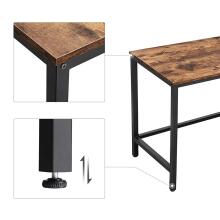 Corner computer desk, brown, steel structure, two shelves