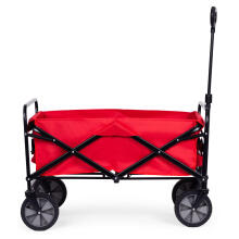 Salokāms transporta ratiņš, liels dārza pludmales ratiņš, sarkans, 47x105 cm, MultiGarden