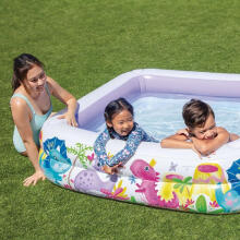 Pūšamais bērnu peldbaseins ar nojumi purpursarkanā krāsā INTEX 57470-DINO