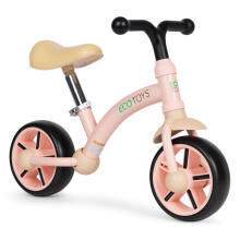 Līdzsvara velosipēds bērniem, EVA riteņi, regulējams sēdeklis, rozā, ECOTOYS