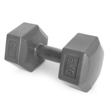 Hex dumbbells komplekts 2x5 kg, vingrošanas svari, fitnesa slodze, pelēks, ModernHome