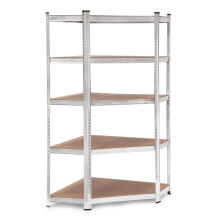 Stūra uzglabāšanas plaukts 180x90x40 cm cinkots tērauds, 5 plaukti, 875 kg jauda ModernHome