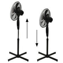 Standing Floor Fan 45W – 3 Modes, 5 Blades, Black