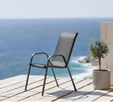 Set of 2 Garden Chairs for Terrace or Balcony Grey MultiGarden