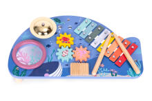 Musical Instrument Table with Xylophone, Cymbal, Tambourine, and Shaker, Sea Theme ECOTOYS
